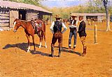 West Canvas Paintings - Buying Polo Ponies in the West
